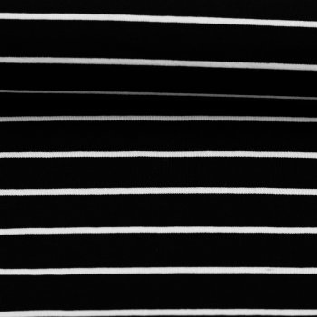 Baumwolljersey -Isa- Streifen - schwarz weiss